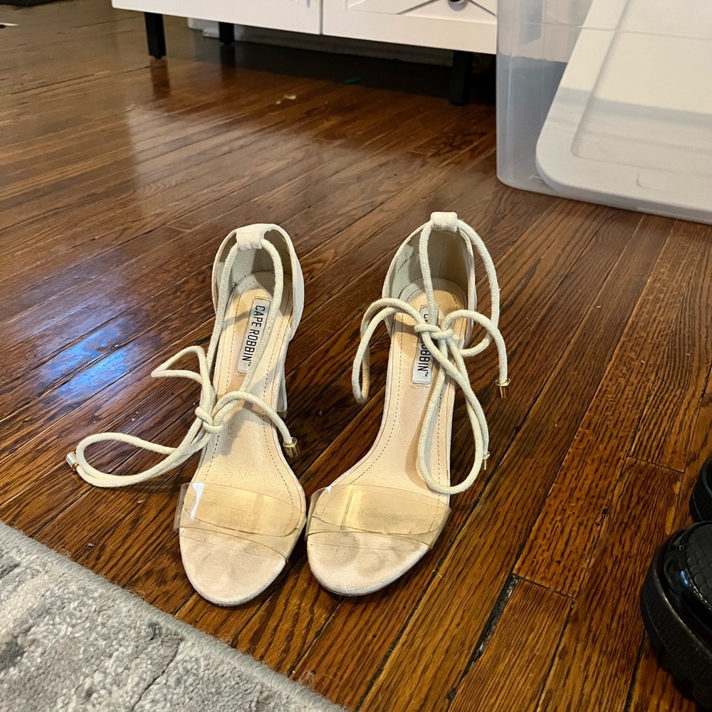 Steve Madden Cream Strappy Heels